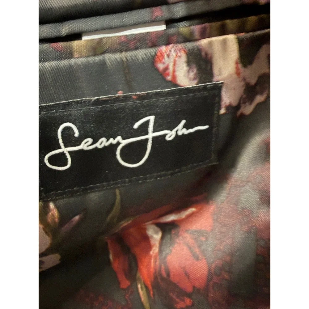 Sean John Mens Grey Glen Plaid Blazer Floral‎ Lining Sport Coat Jacket 46R